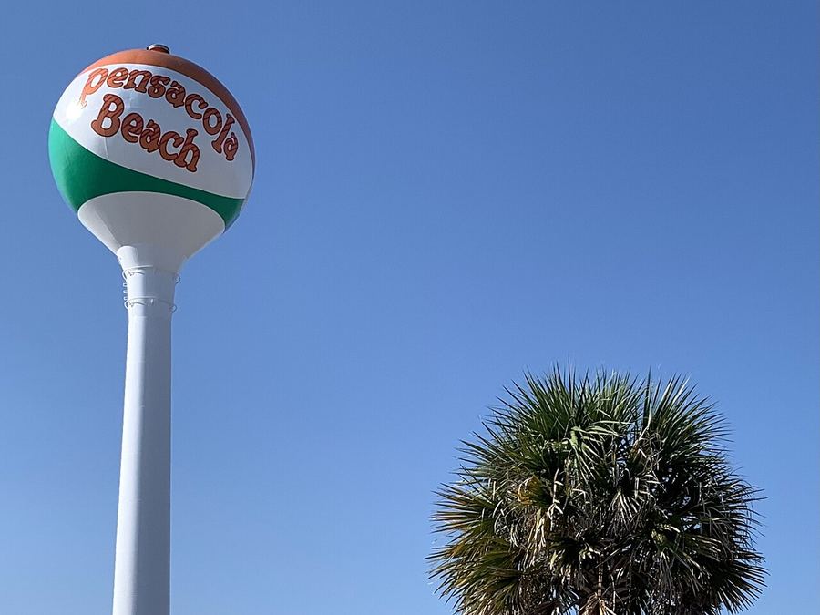 The beach ball water tower at Pensacola Beach